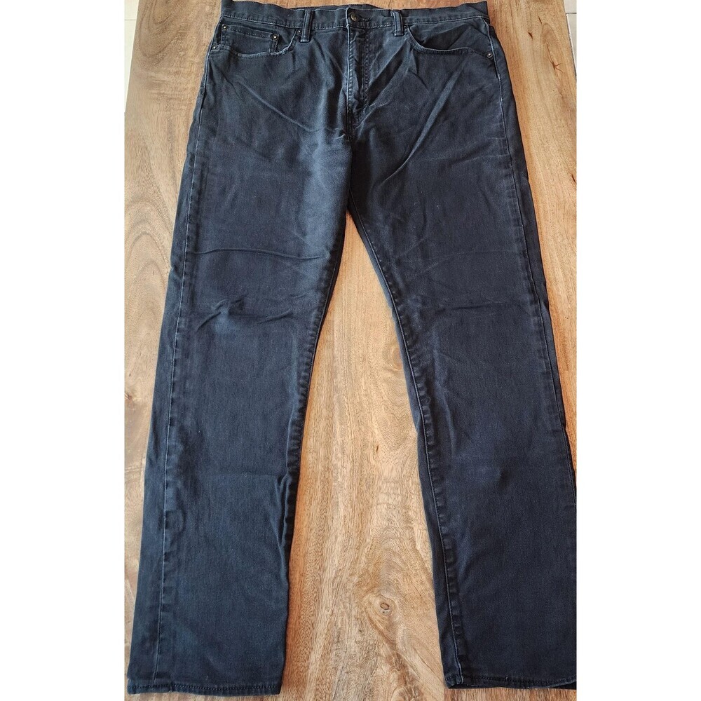 Levi's 522 Jeans Mens 36x32 Black Dark Wash Slim Tapered Zip Fly Denim Casual